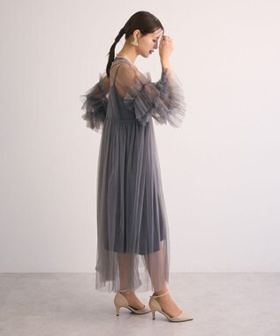 Green Parks ・Ｒａｉｌｍｅ　チュールワンピース（インナーＯＰ付） Charcoal Gray