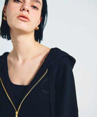 GRACE CONTINENTAL ロゴ刺繍ニットパーカー ブラック