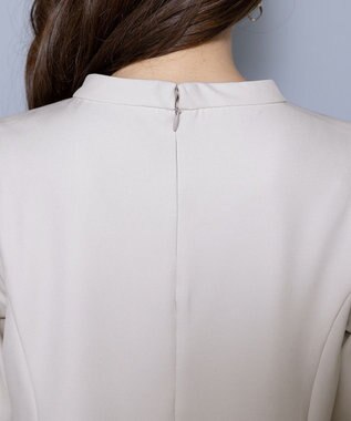 Tiaclasse L 【ダブルクロス】【洗える】フリルドレープワンピース グレージュ