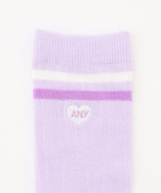 ANY KIDS ハートワンポイント　ハイソックス ラベンダー