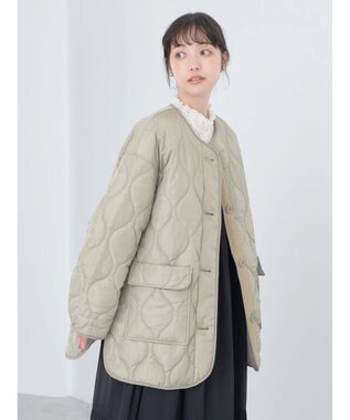 earth music&ecology キルティングハーフブルゾン Khaki