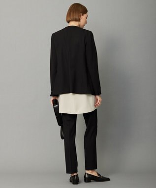 ICB L 【UVケア・洗える】ウール2WAYストレッチ ノーカラージャケット ブラック系