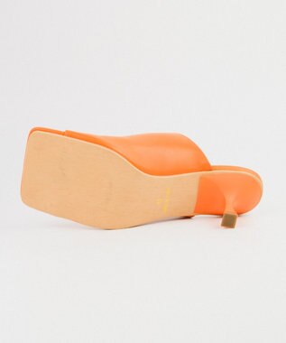 BONTRE 【PRECIEUX JOUET/プレシュウジュエ】ワイドスクエアスカルプチャーヒールミュール/019PJ オレンジ