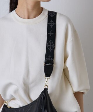 russet アレンジショルダーベルト［Monogram］(CE-1099) Black（ゴールド金具）