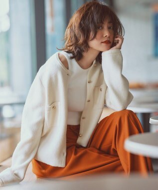 uncrave プレーンスーツ ワイドパンツ（uncrave WHITE） テラコッタ