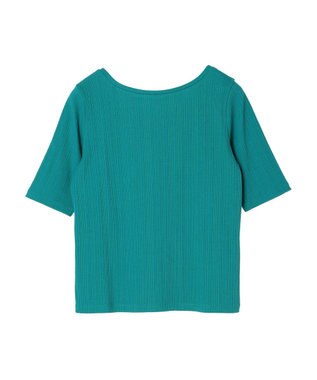 Green Parks 前後２ｗａｙリブ５分袖プルオーバー Black