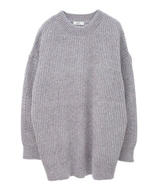 earth music&ecology シャイニーベロアチュニック Gray Beige