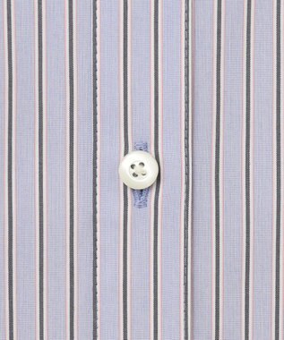 J.PRESS LADIES L 【洗える】BEZ ストライプ シャツカラー ブラウス サックスブルー系1