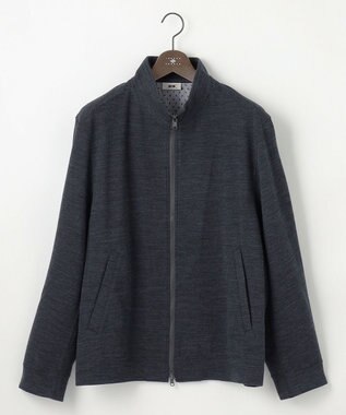 JOSEPH ABBOUD 【キングサイズ・ストレッチ/ソフト/洗える/JAPANファブリック】ウールブロックピケ スタンドジップ アウター