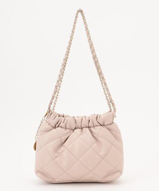 Feroux キルティング＆エコファー チェーンバッグ ピンク系