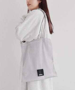 CRAFT STANDARD BOUTIQUE akha.ストライプメッシュトートバッグ Gray