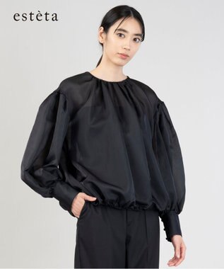  【エステータ】シルクコットンオーガンジー ブラウス