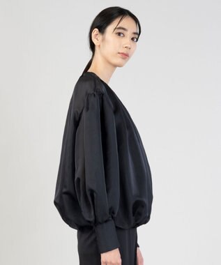 23区 【エステータ】シルクコットンオーガンジー ブラウス ブラック系