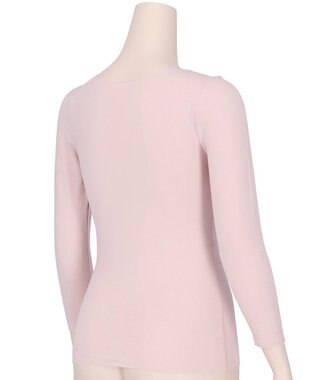 Wing あったかインナー 綿100％(肌側) アウターにひびきにくい ムレにくい 【綿の贅沢 ここちフラット】 8分袖 長袖 秋 冬 EL4873 ウイング／ワコール ピンク