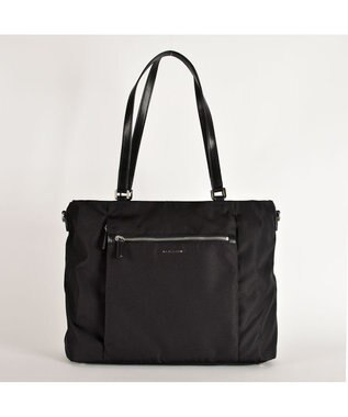 LA BAGAGERIE コーデュラ×リサイクルレザー　スクエアトート ブラック