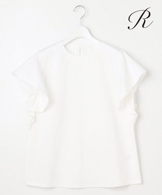 23区 S 【R(アール)】プレミアムコットンジャージー フリルスリーブカットソー オフホワイト系