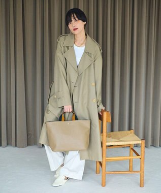 TOPKAPI 【Breath TOPKAPI】SCOTCH GRAIN スコッチグレイン プレーン 2トーンテープ ハンドル トートバッグ L カーキブラウン