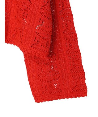 Green Parks 格子柄編みニットカーディガン Red