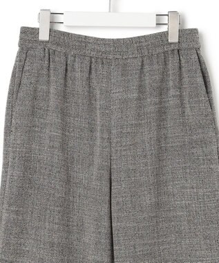 ICB ライトスラブツイード ワイドパンツ ブラック×オフホワイトミックス