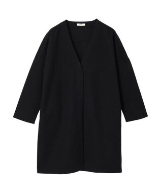 earth music&ecology 圧縮風ポンチコーディガン Black