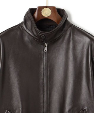 J.PRESS MEN ナッパレザー ゴルフジャケット ダークブラウン系