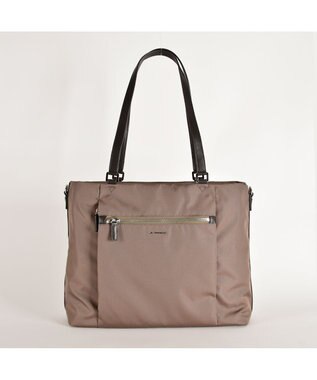 LA BAGAGERIE コーデュラ×リサイクルレザー　スクエアトート ベージュ