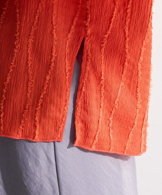 Green Parks ５分袖表面感カットプルオーバー Orange