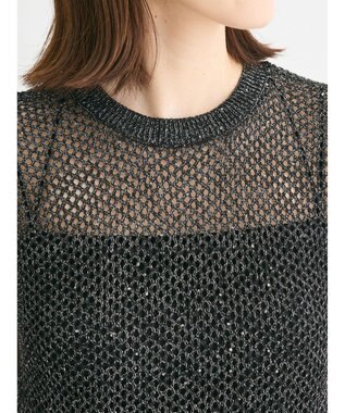 Green Parks スパンコールニットベスト Black