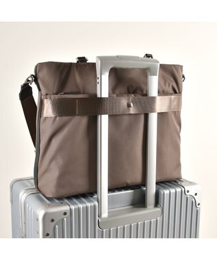 LA BAGAGERIE コーデュラ×リサイクルレザー　スクエアトート ベージュ