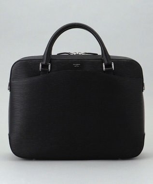 GOTAIRIKU 日本製【PELLE MORBIDA】型押しレザー ブリーフバッグ ブラック系