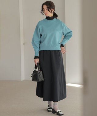 組曲 L オーガンスウェット ニット ターコイズブルー系