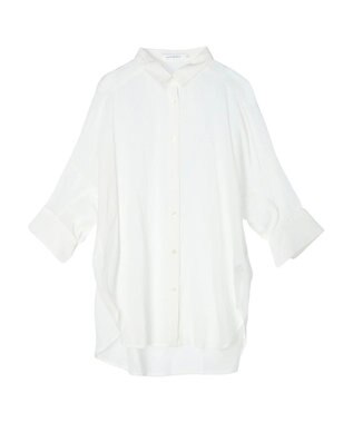 AMERICAN HOLIC 接触冷感５分袖変形ドルマンシアーシャツ Off White