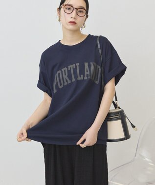 AMERICAN HOLIC PORTLAND裾ラウンドTシャツ Navy