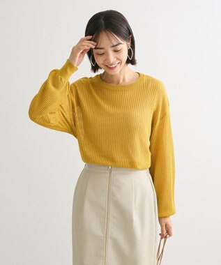 Green Parks ラメシアーリブニットプルオーバー Light Green