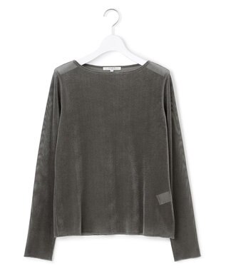 23区 S 【SLOW/一部店舗限定】ブラッシュドチュール メッシュベロア カットソー グレー系