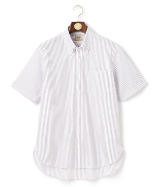 J.PRESS MEN 【夏に嬉しい高機能】カノコインレイストライプパッチポケット シャツ/B.D. パープル系1