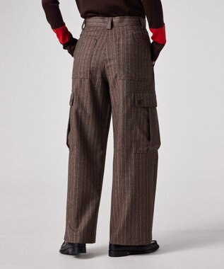 Paul Smith ストライプ ウール カーゴパンツ ブラウン