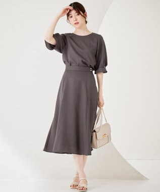 ANY SIS L 【速乾・接触冷感】スムージーポリエステル クルーネック ブラウス スレート