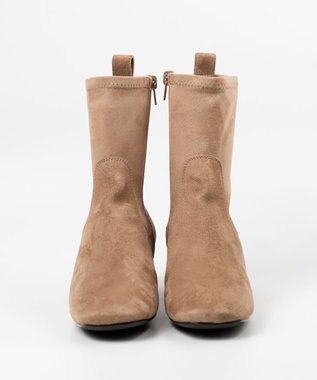 BONTRE 【UNISA/ウニサ】ショートヒールストレッチブーツ ベージュ