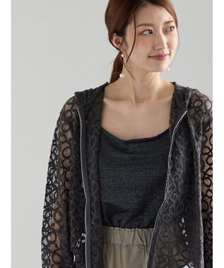 Te chichi レースジップアップフーディー