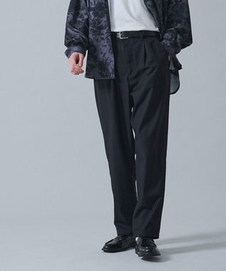 WEGO ベルト付きテーパードスラックス ブラック