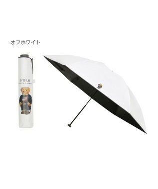 MOONBAT 【軽量】POLO RALPH LAUREN 遮光 晴雨兼用 折りたたみ日傘 無地 ポロベア オフ