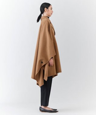 23区 【エステータ】ウールリバー ポンチョ コート キャメル