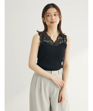 Green Parks レースタンクトップ Black