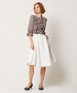 TOCCA 【WEB限定カラーあり】【消臭・洗える】RIBBON LABYRINTH JACQUARDスカート [WEB限定]オフ系