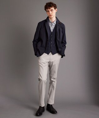 JOSEPH ABBOUD 【人気】ウエストも伸びる！ 定番 オーガニックストレッチパンツ ライトグレー系