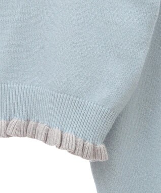 earth music&ecology 配色フリルカラーニットプルオーバー Blue