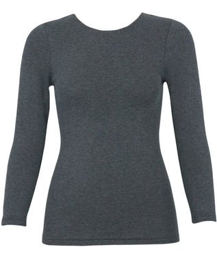 Wing あったかインナー 綿混 裏起毛 厚手 よく伸びる素材 【ラクのびサーモ】 8分袖 長袖 ネックせまめ 秋 冬 EL6914 ウイング／ワコール