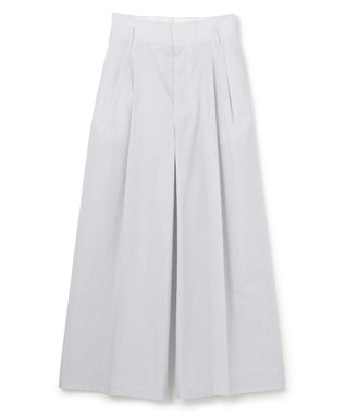 uncrave コットンクロスストライプ ワイドトラウザー ネイビーストライプ