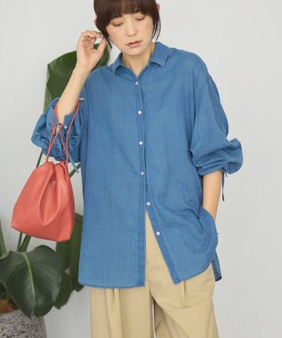 AMERICAN HOLIC ガーメントウォッシュアソートギャザーシャツ Indigo